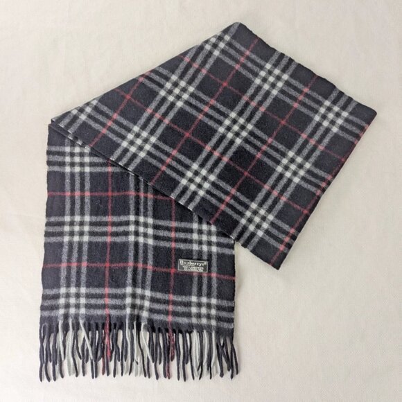 Authentic Burberry Check Lambswool Scarf Blue – Unisex – Used – Winter Essential - Picture 1 of 7